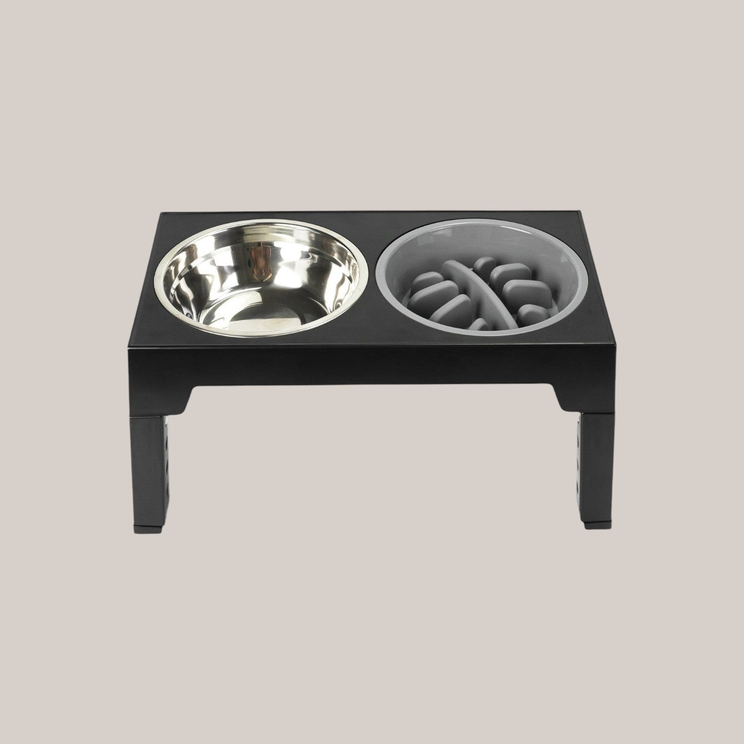 Elevated Slow Feeder Pet Bowl with Stainless Steel (2-in-1)