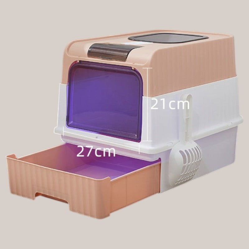 Large Closed Cat Litter Box with Anti-Splash Design