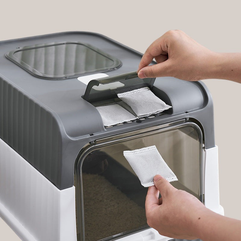 Large Closed Cat Litter Box with Anti-Splash Design