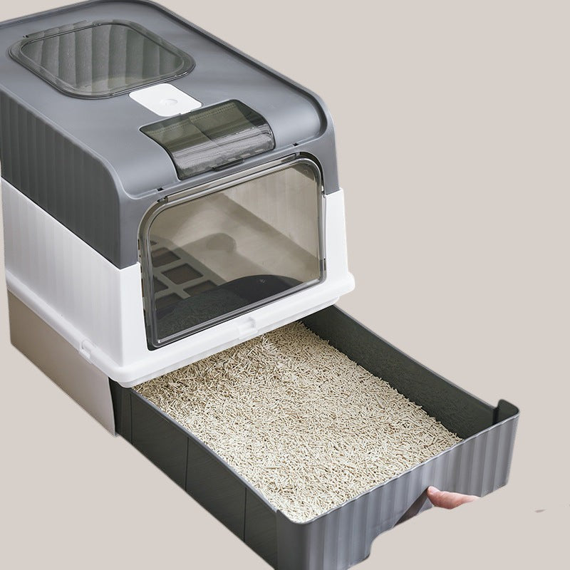 Large Closed Cat Litter Box with Anti-Splash Design