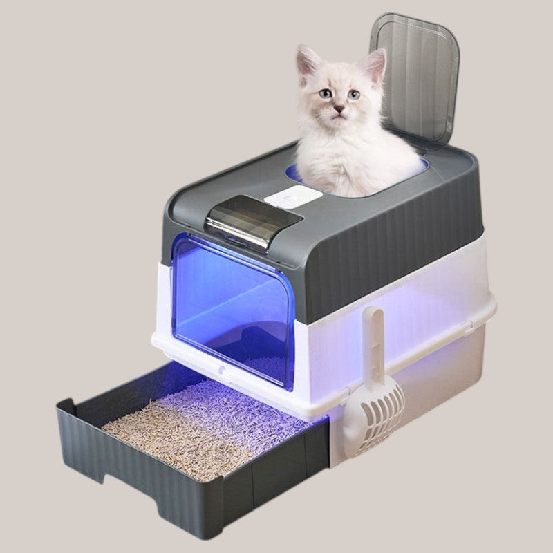 Large Closed Cat Litter Box with Anti-Splash Design