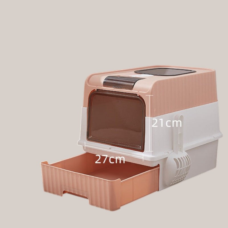 Large Closed Cat Litter Box with Anti-Splash Design