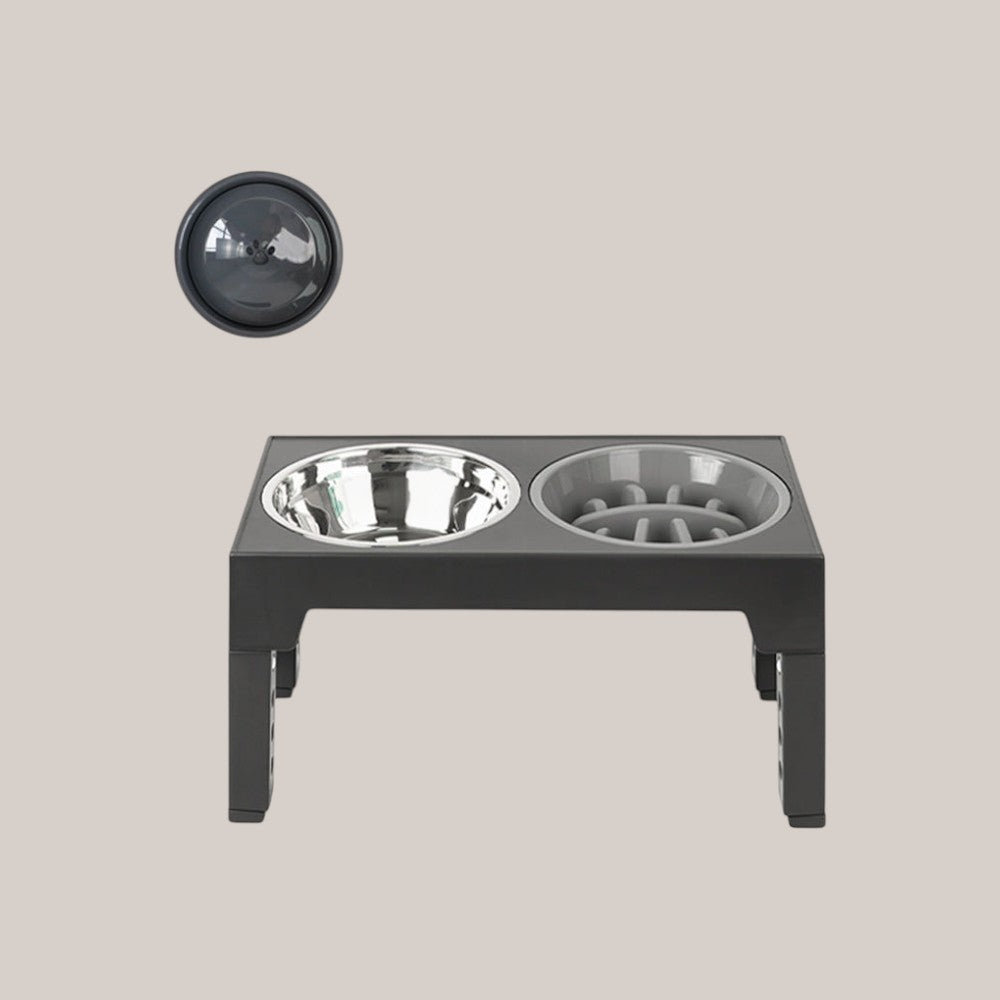 Elevated Slow Feeder Pet Bowl with Stainless Steel (2-in-1)