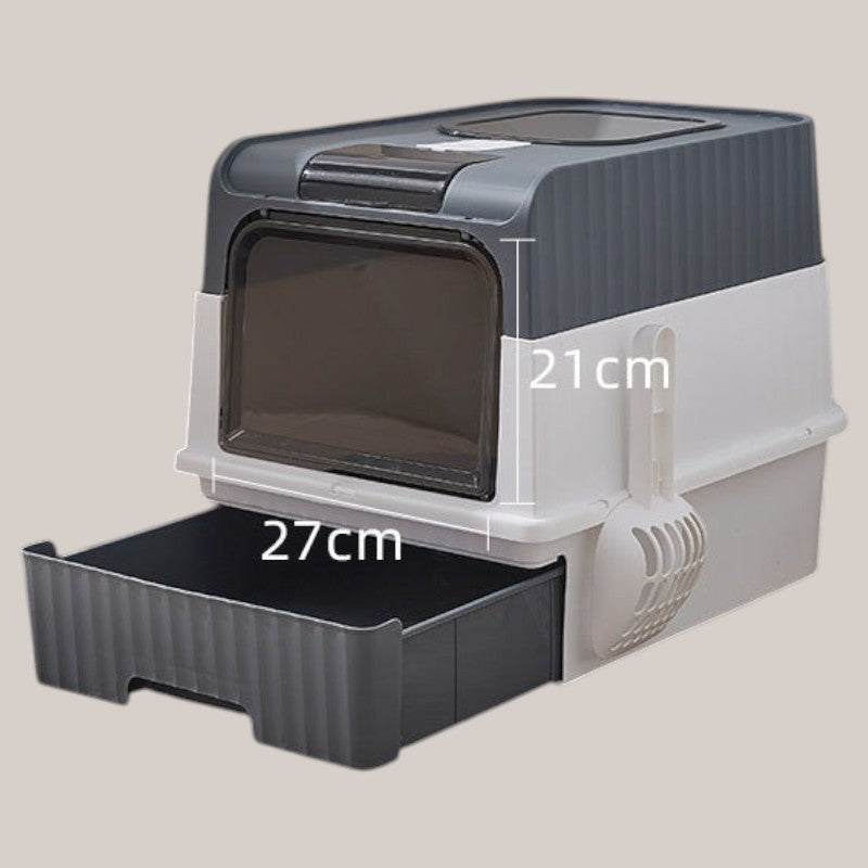 Large Closed Cat Litter Box with Anti-Splash Design