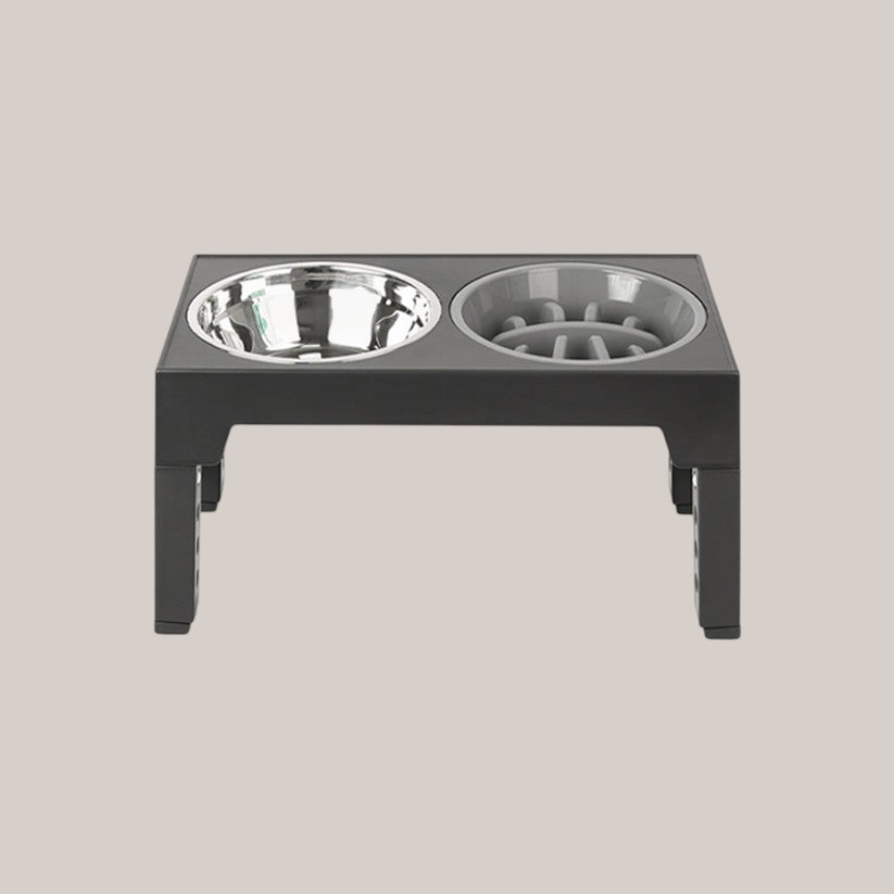 Elevated Slow Feeder Pet Bowl with Stainless Steel (2-in-1)