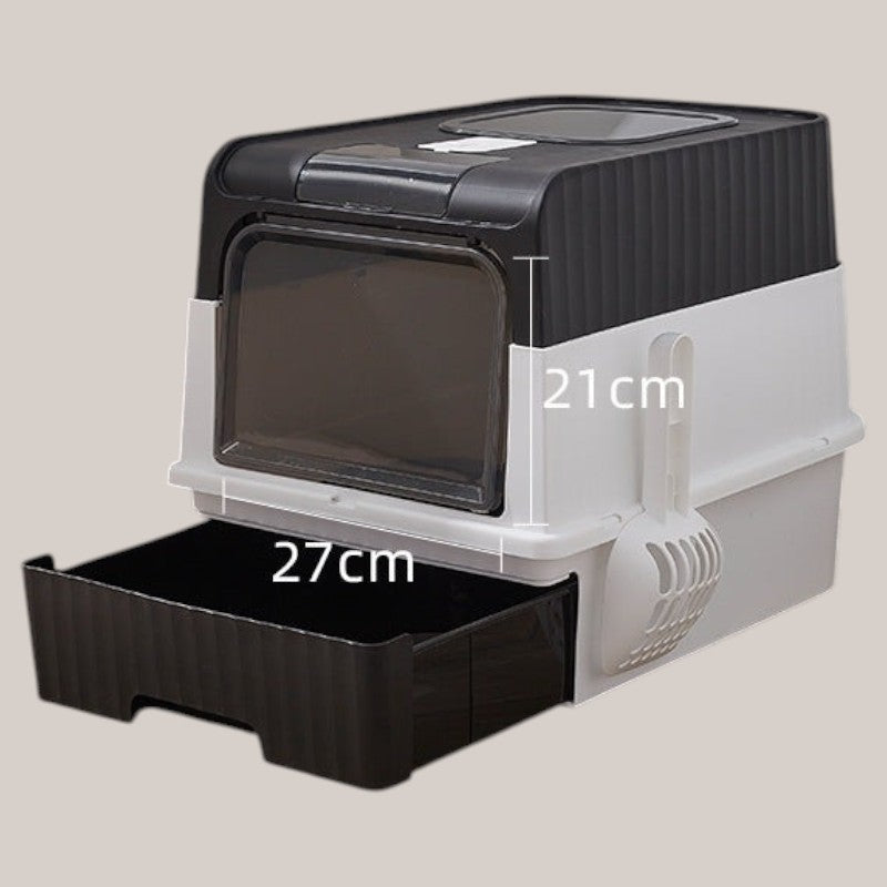 Large Closed Cat Litter Box with Anti-Splash Design