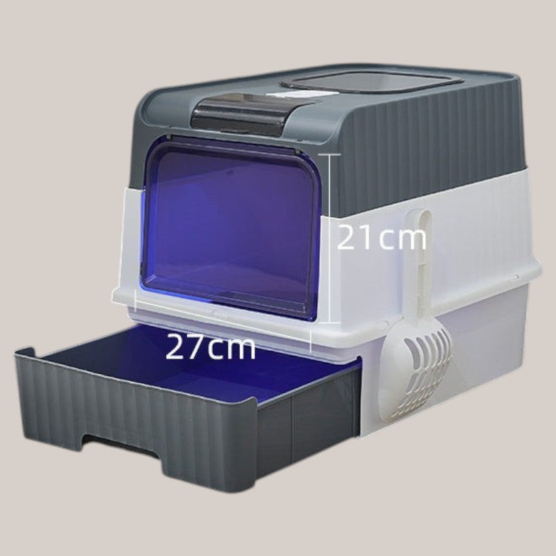 Large Closed Cat Litter Box with Anti-Splash Design
