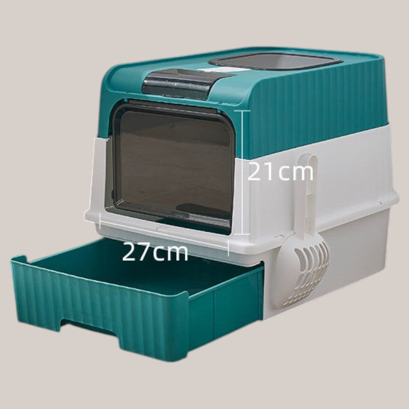 Large Closed Cat Litter Box with Anti-Splash Design