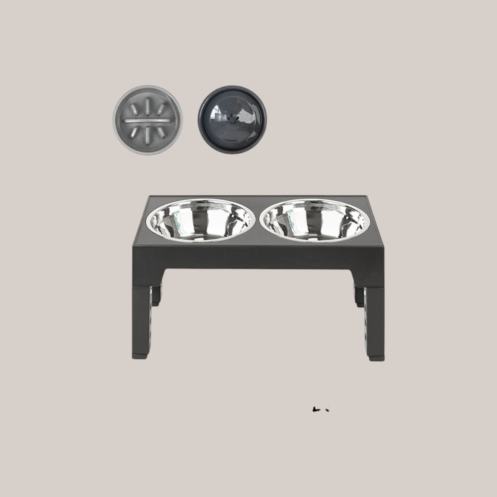 Elevated Slow Feeder Pet Bowl with Stainless Steel (2-in-1)